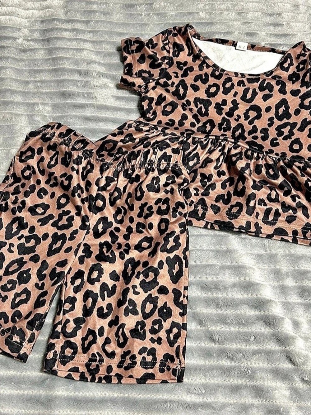 Girls Leopard Print Matching Set